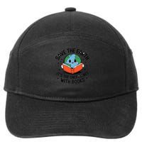 Save Earth Its Only Planet With Books Reader Earth day 7-Panel Snapback Hat
