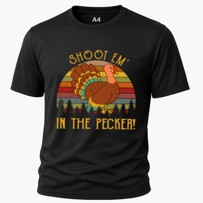 Shoot Em' In The Pecker Turkey Hunting Thanksgiving Performance Shirt
