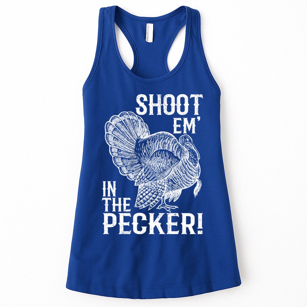 Shoot Em In The Pecker Funny Turkey Hunting Gift Tom Beard Cool Gift Womens Tank Top