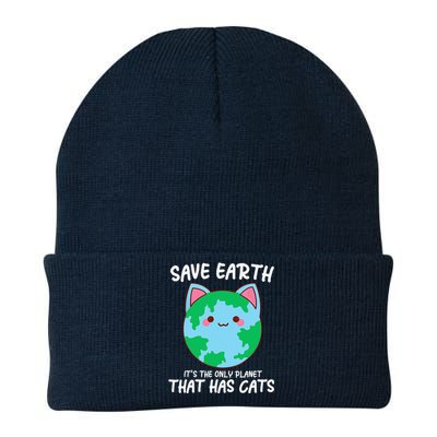 Save Earth ItS The Only Planet That Has Cats Earth Day Knit Cap Winter Beanie