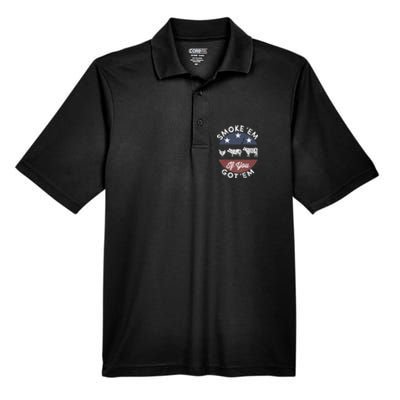 Smoke Em If You Got Em Meat Barbeque Vintage Men's Origin Performance Pique Polo