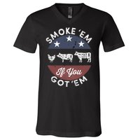 Smoke Em If You Got Em Meat Barbeque Vintage V-Neck T-Shirt