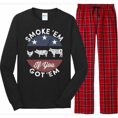 Smoke Em If You Got Em Meat Barbeque Vintage Long Sleeve Pajama Set