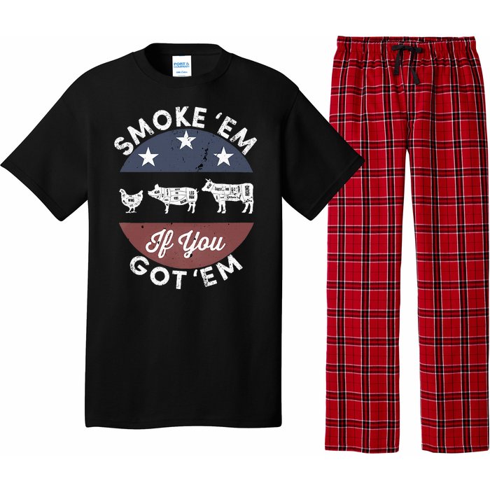 Smoke Em If You Got Em Meat Barbeque Vintage Pajama Set