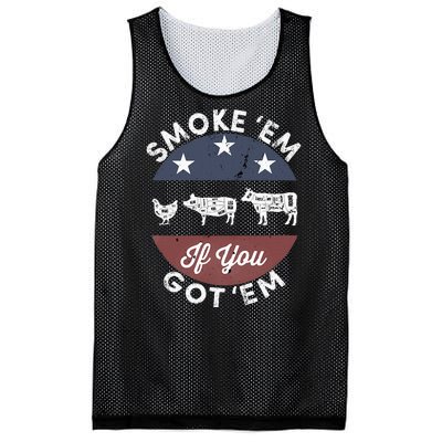 Smoke Em If You Got Em Meat Barbeque Vintage Mesh Reversible Basketball Jersey Tank