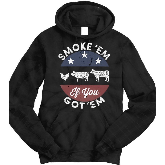 Smoke Em If You Got Em Meat Barbeque Vintage Tie Dye Hoodie