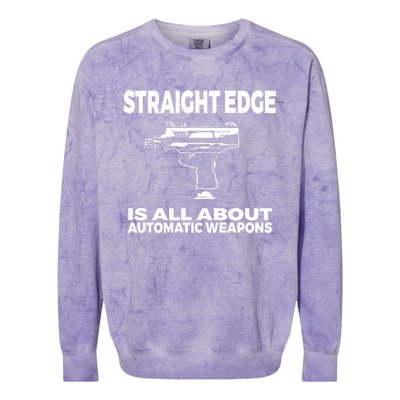 Straight Edge Is All About Automatic Weapons Field Of Flames Colorblast Crewneck Sweatshirt