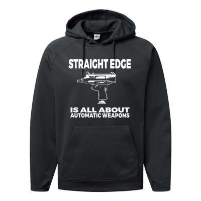 Straight Edge Is All About Automatic Weapons Field Of Flames Performance Fleece Hoodie