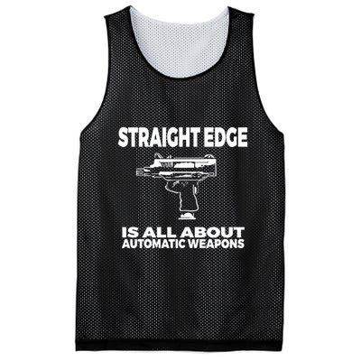 Straight Edge Is All About Automatic Weapons Field Of Flames Mesh Reversible Basketball Jersey Tank