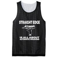 Straight Edge Is All About Automatic Weapons Field Of Flames Mesh Reversible Basketball Jersey Tank