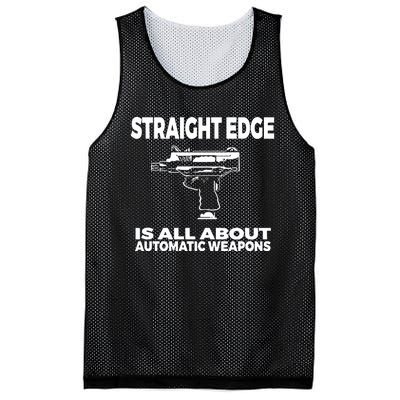 Straight Edge Is All About Automatic Weapons Field Of Flames Mesh Reversible Basketball Jersey Tank