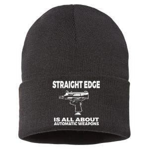 Straight Edge Is All About Automatic Weapons Field Of Flames Sustainable Knit Beanie