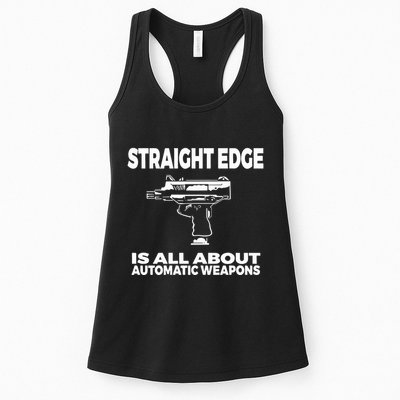 Straight Edge Is All About Automatic Weapons Field Of Flames Womens Tank Top