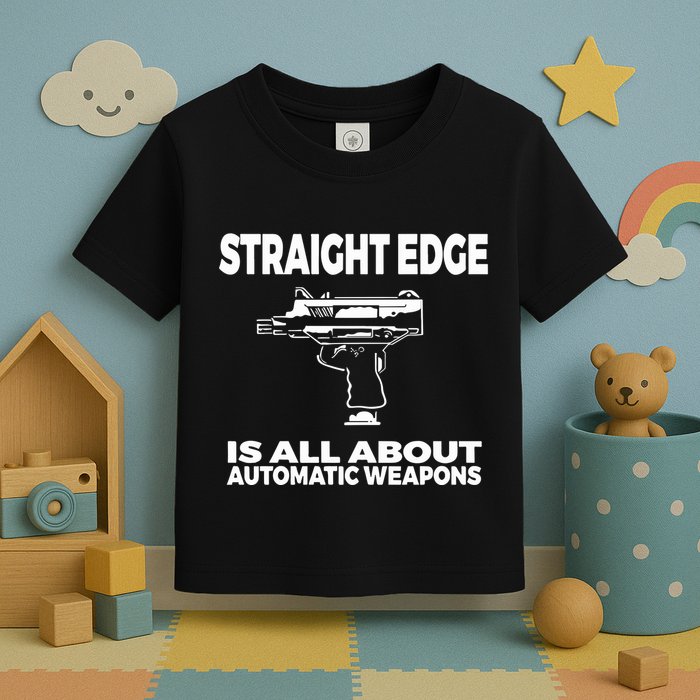 Straight Edge Is All About Automatic Weapons Field Of Flames Toddler T-Shirt