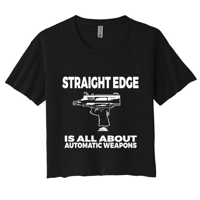 Straight Edge Is All About Automatic Weapons Field Of Flames Crop Top