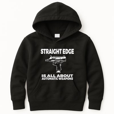 Straight Edge Is All About Automatic Weapons Field Of Flames Kids Hoodie