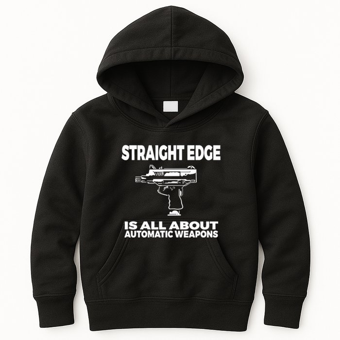Straight Edge Is All About Automatic Weapons Field Of Flames Kids Hoodie