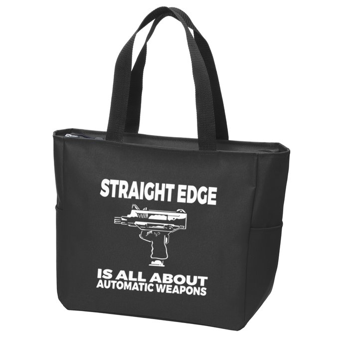 Straight Edge Is All About Automatic Weapons Field Of Flames Zip Tote Bag