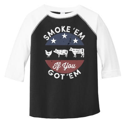 Smoke Em If You Got Em Meat Barbeque Vintage Toddler Fine Jersey T-Shirt