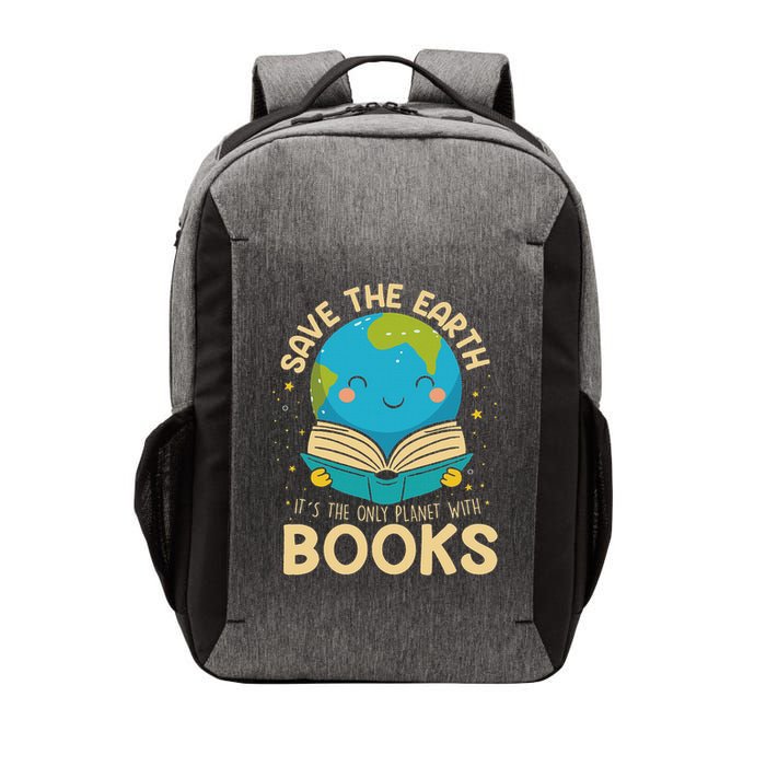 Save Earth It´s Only Planet With Books Reader Earth Day Vector Backpack