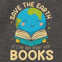 Save Earth It´s Only Planet With Books Reader Earth Day Vector Backpack