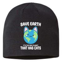 Save Earth It's The Only Planet That Has Cats Funny Cute Sustainable Beanie