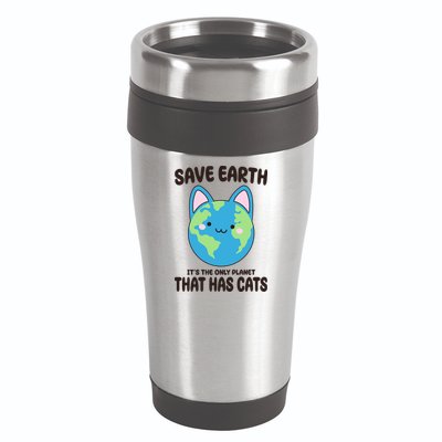 Save Earth It's The Only Planet That Has Cats Funny Cute 16oz Travel Tumbler