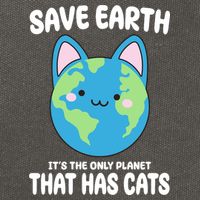 Save Earth It's The Only Planet That Has Cats Funny Cute Cotton Canvas Backpack