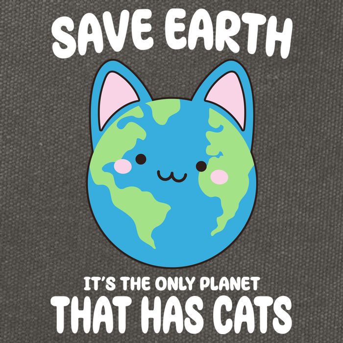 Save Earth It's The Only Planet That Has Cats Funny Cute Cotton Canvas Backpack