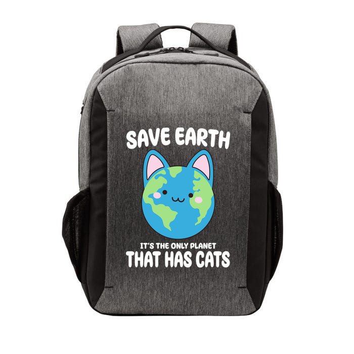 Save Earth It's The Only Planet That Has Cats Funny Cute Vector Backpack