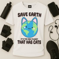 Save Earth It's The Only Planet That Has Cats Funny Cute Performance Shirt