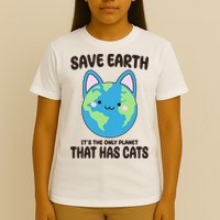 Save Earth It's The Only Planet That Has Cats Funny Cute T-Shirt