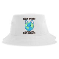 Save Earth It's The Only Planet That Has Cats Funny Cute Sustainable Bucket Hat
