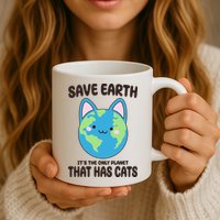 Save Earth It's The Only Planet That Has Cats Funny Cute Mug