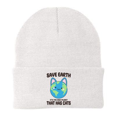 Save Earth It's The Only Planet That Has Cats Funny Cute Beanie