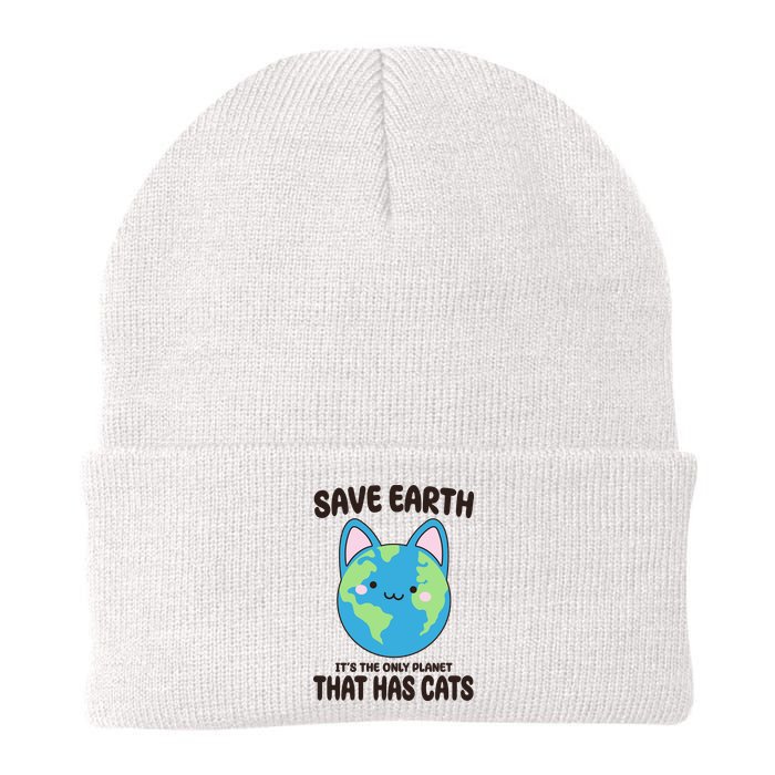 Save Earth It's The Only Planet That Has Cats Funny Cute Beanie