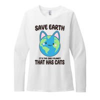 Save Earth It's The Only Planet That Has Cats Funny Cute Womens CVC Long Sleeve Shirt