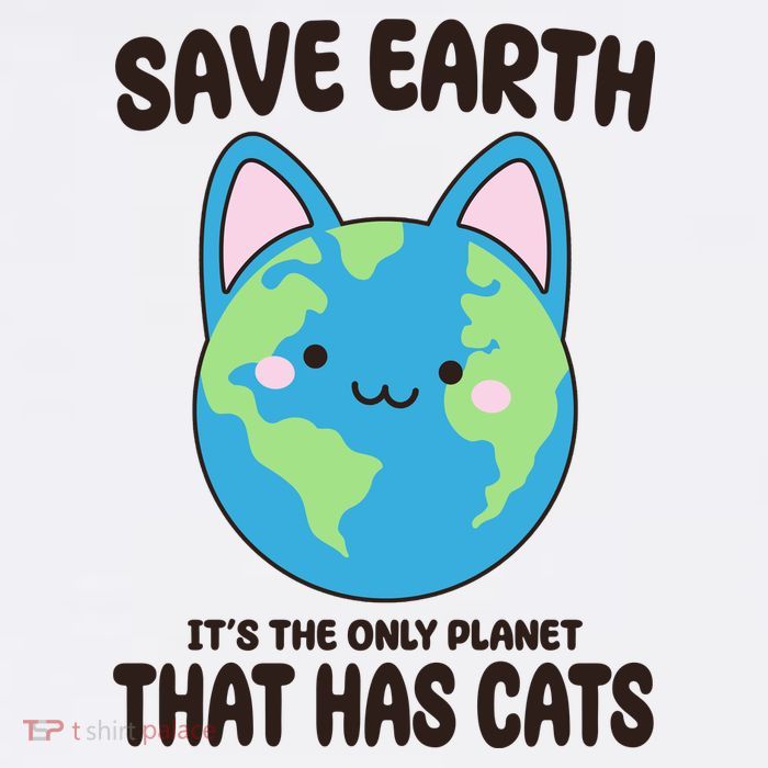 Save Earth It's The Only Planet That Has Cats Funny Cute Mesh Reversible Basketball Jersey Tank