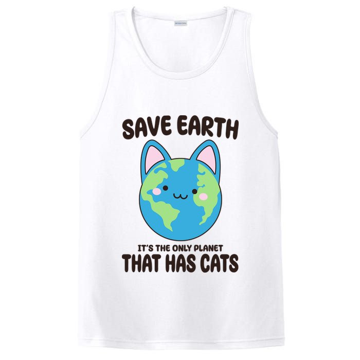 Save Earth It's The Only Planet That Has Cats Funny Cute PosiCharge Competitor Tank