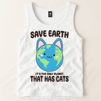 Save Earth It's The Only Planet That Has Cats Funny Cute Tank Top