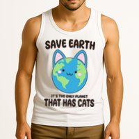 Save Earth It's The Only Planet That Has Cats Funny Cute Tank Top