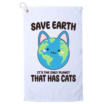 Save Earth It's The Only Planet That Has Cats Funny Cute Golf Towel