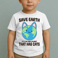 Save Earth It's The Only Planet That Has Cats Funny Cute Toddler T-Shirt