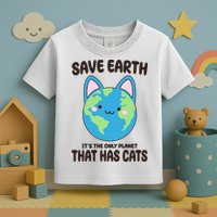 Save Earth It's The Only Planet That Has Cats Funny Cute Toddler T-Shirt