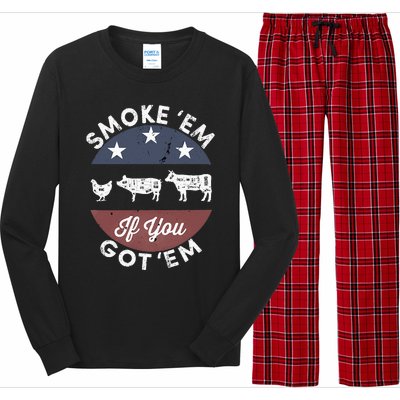 Smoke Em If you Got Em Meat Barbeque Vintage Long Sleeve Pajama Set