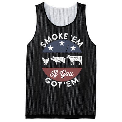 Smoke Em If you Got Em Meat Barbeque Vintage Mesh Reversible Basketball Jersey Tank