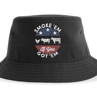 Smoke Em If You Got Em Meat Barbeque Vintage Sustainable Bucket Hat