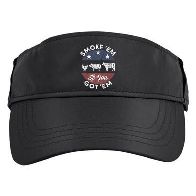 Smoke Em If You Got Em Meat Barbeque Vintage Adult Drive Performance Visor