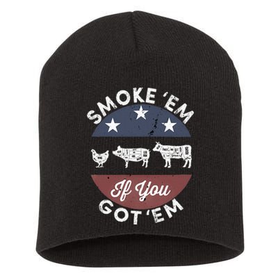 Smoke Em If You Got Em Meat Barbeque Vintage Short Acrylic Beanie