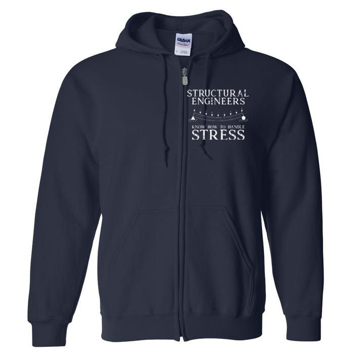 Structural Engineers Know How To Handle Stress Joke Full Zip Hoodie